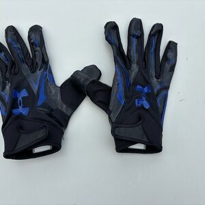Men’s Under Armour Black and Blue Football  Gloves